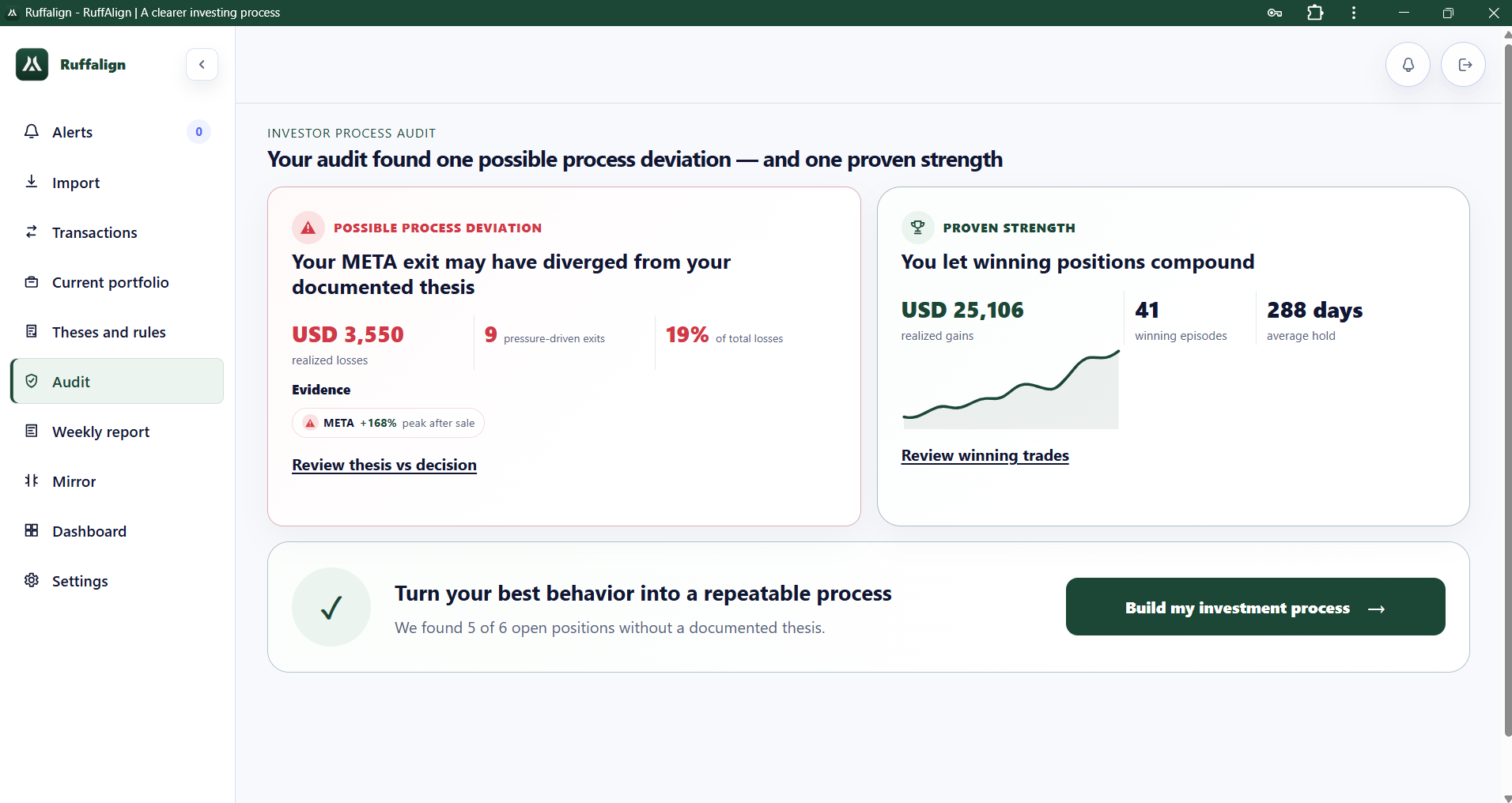 Ruffalign decision audit preview